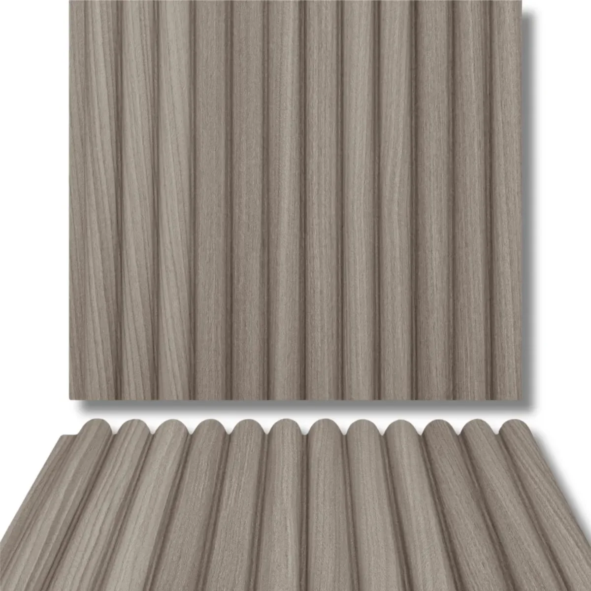 Fire Retardant HDPC Wooden Fluted Louvers Panel / Planks 9.5 Feet * 5 Inch | FR 1642
