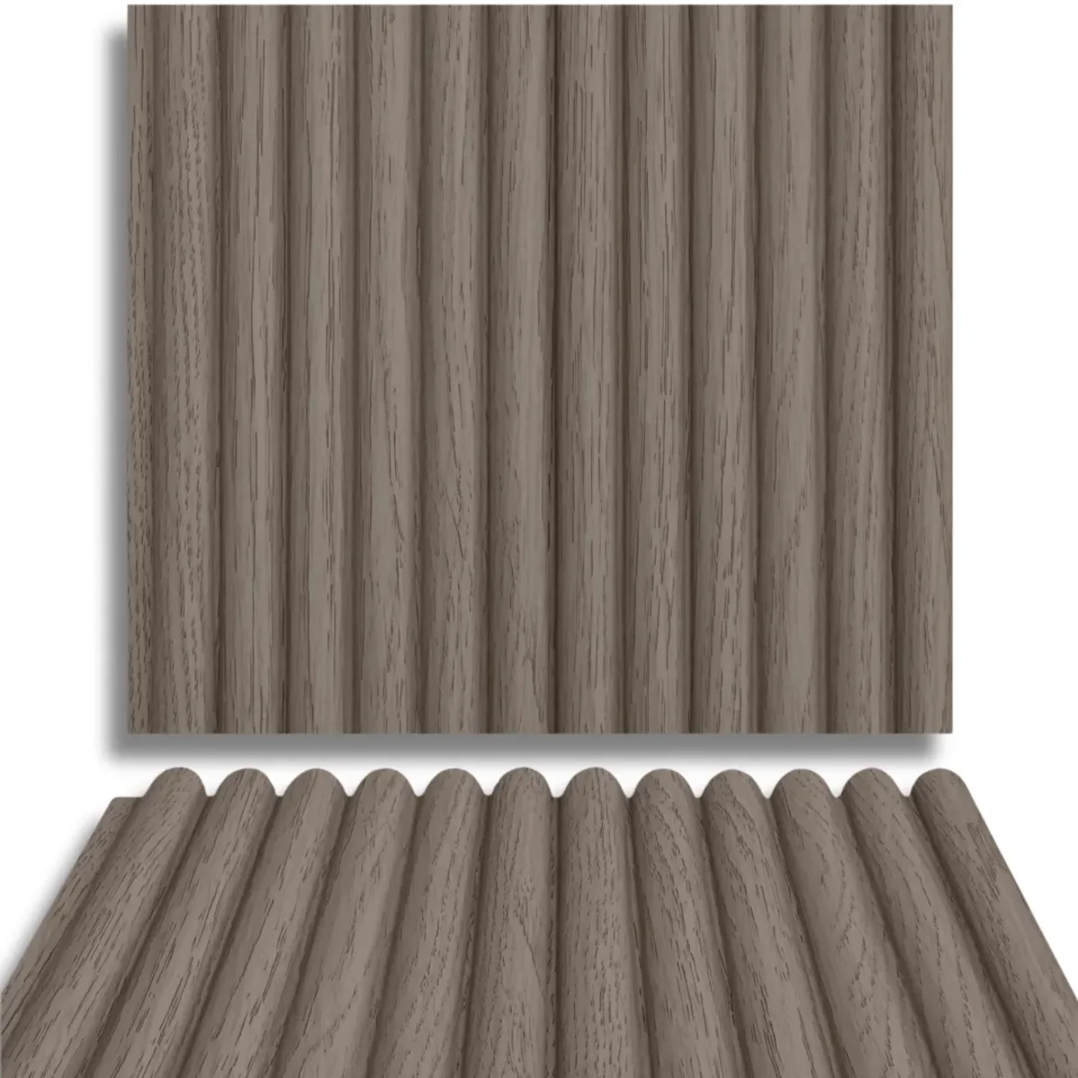 Fire Retardant HDPC Wooden Fluted Louvers Panel / Planks 9.5 Feet * 5 Inch | FR 1643