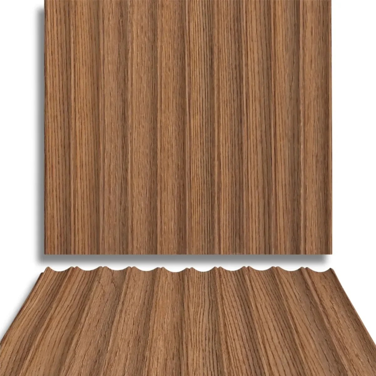 Fire Retardant HDPC Wooden Fluted Louvers Panel / Planks 9.5 Feet * 5 Inch | FR 1645