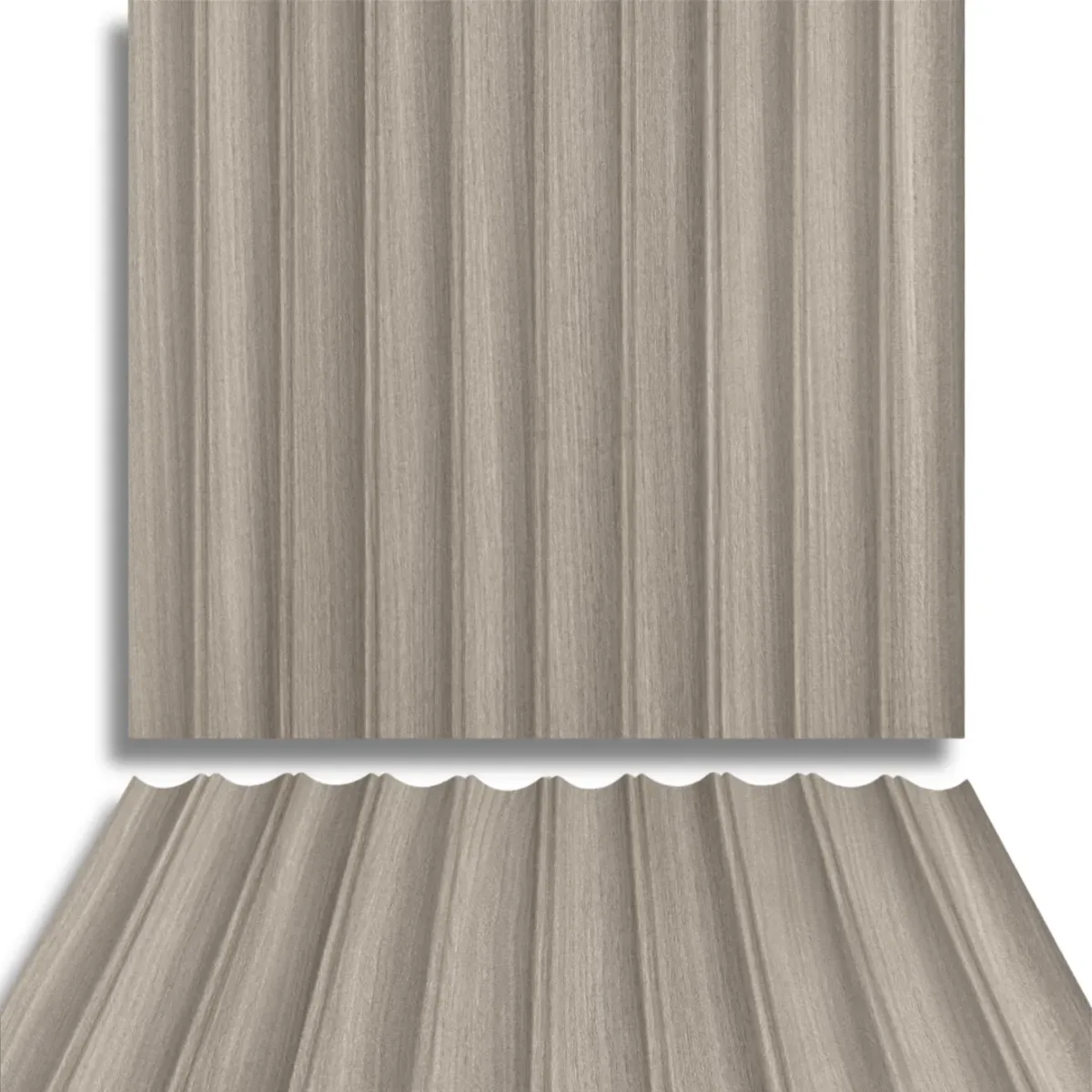 Fire Retardant HDPC Wooden Fluted Louvers Panel / Planks 9.5 Feet * 5 Inch | FR 1650