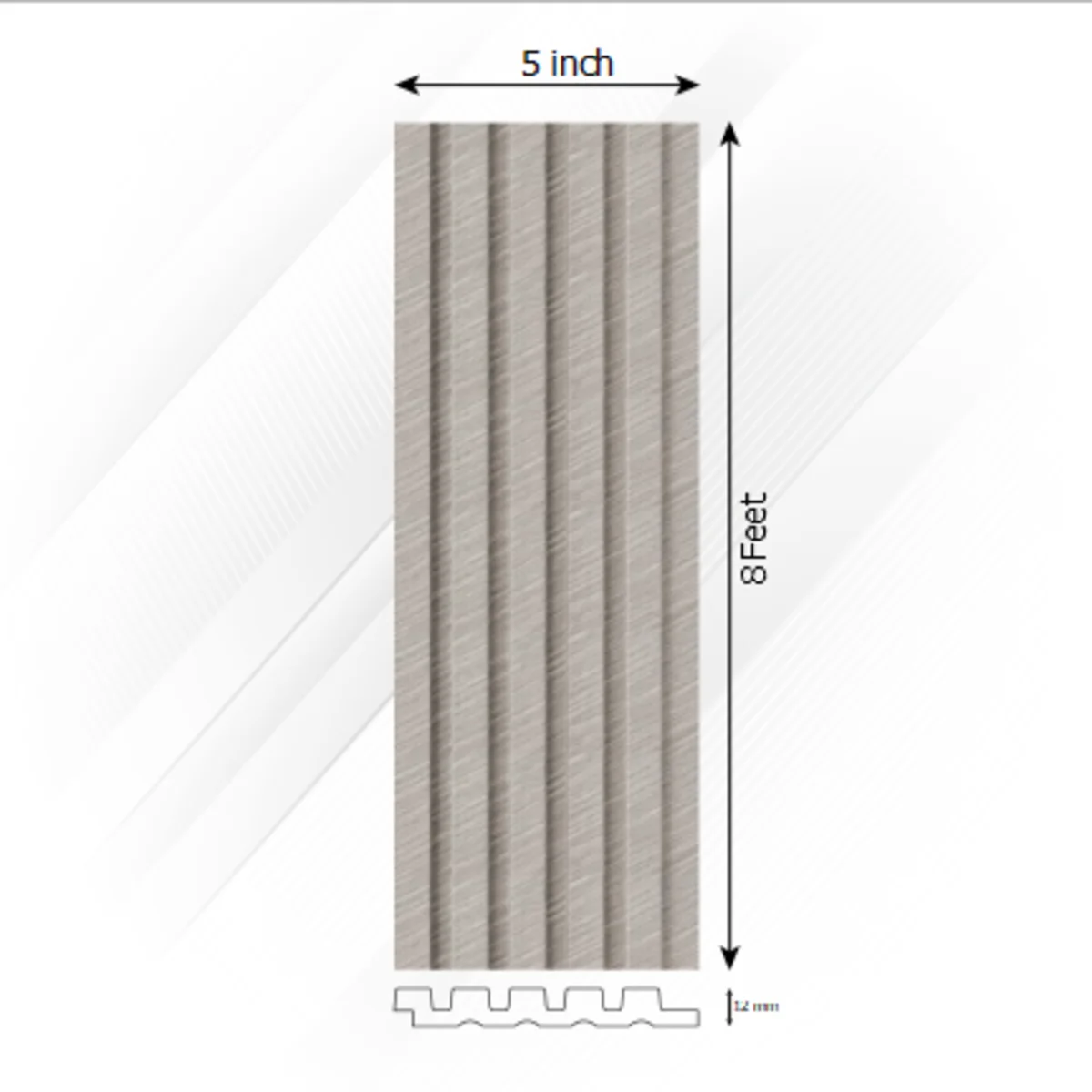 Ventura Decorative Louvers Panel/Planks 8 Feet * 5 Inch - JAVA 6601