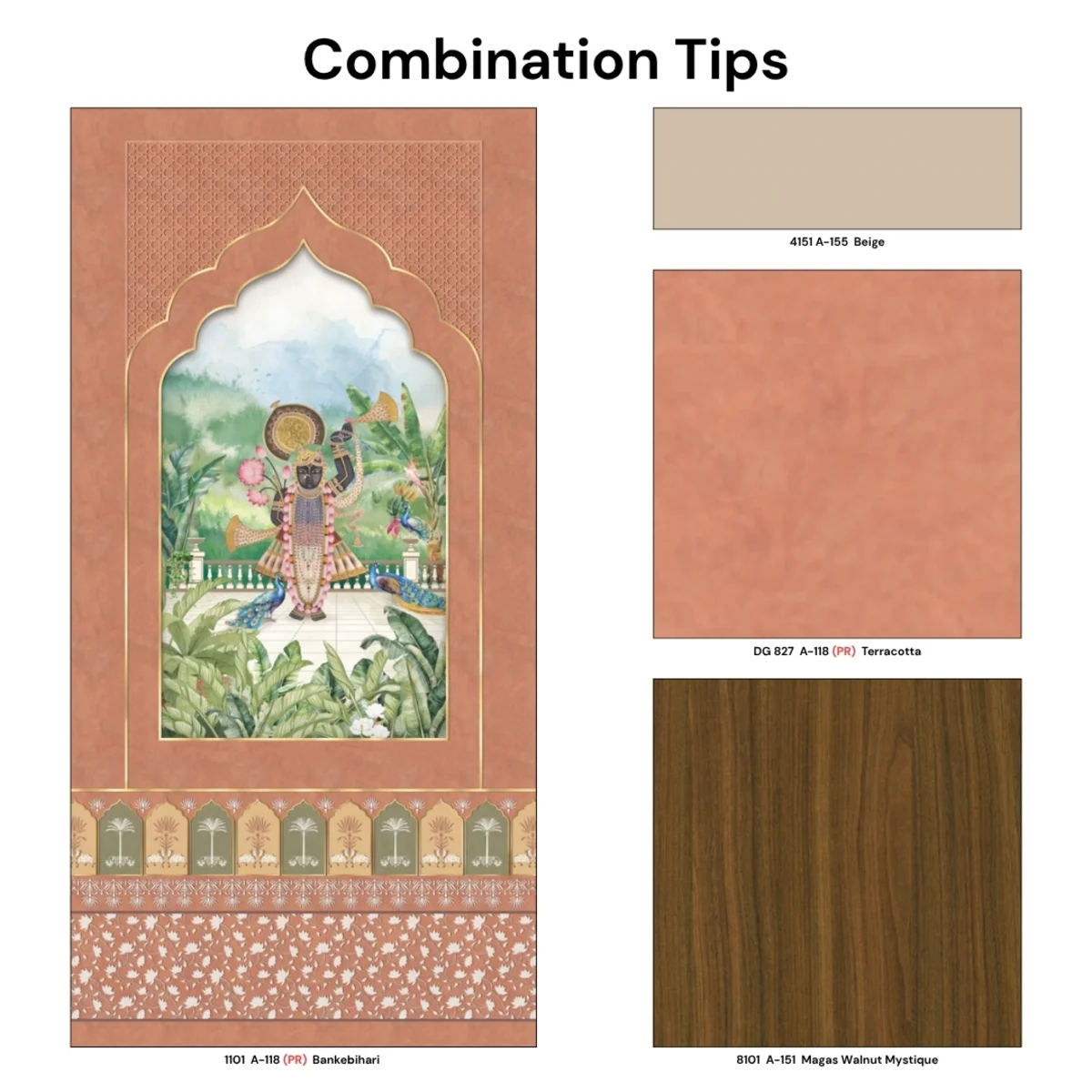 Rajgharana Indian Folk Art 1 mm Laminate (Mica/Sunmica) | 1101 A-118 (PR) Bankebihari
