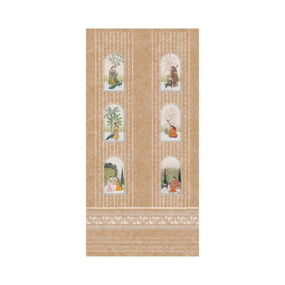 Rajgharana Indian Folk Art 1 mm Laminate (Mica/Sunmica) | 1106 A-118 (PR) Kunj Vatika