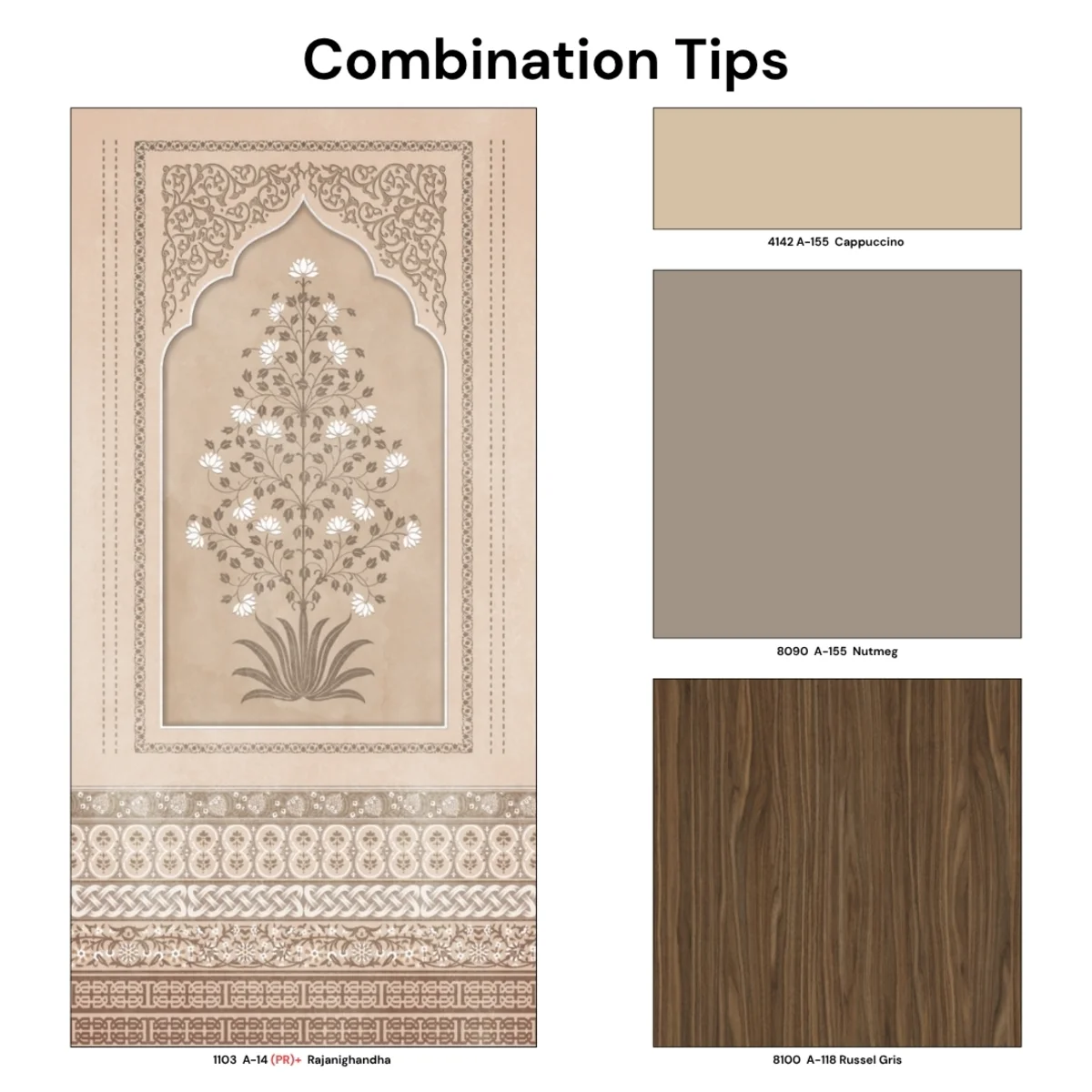 Rajgharana Indian Folk Art 1 mm Laminate (Mica/Sunmica) | 1103 A-14 (PR) Rajanighandha