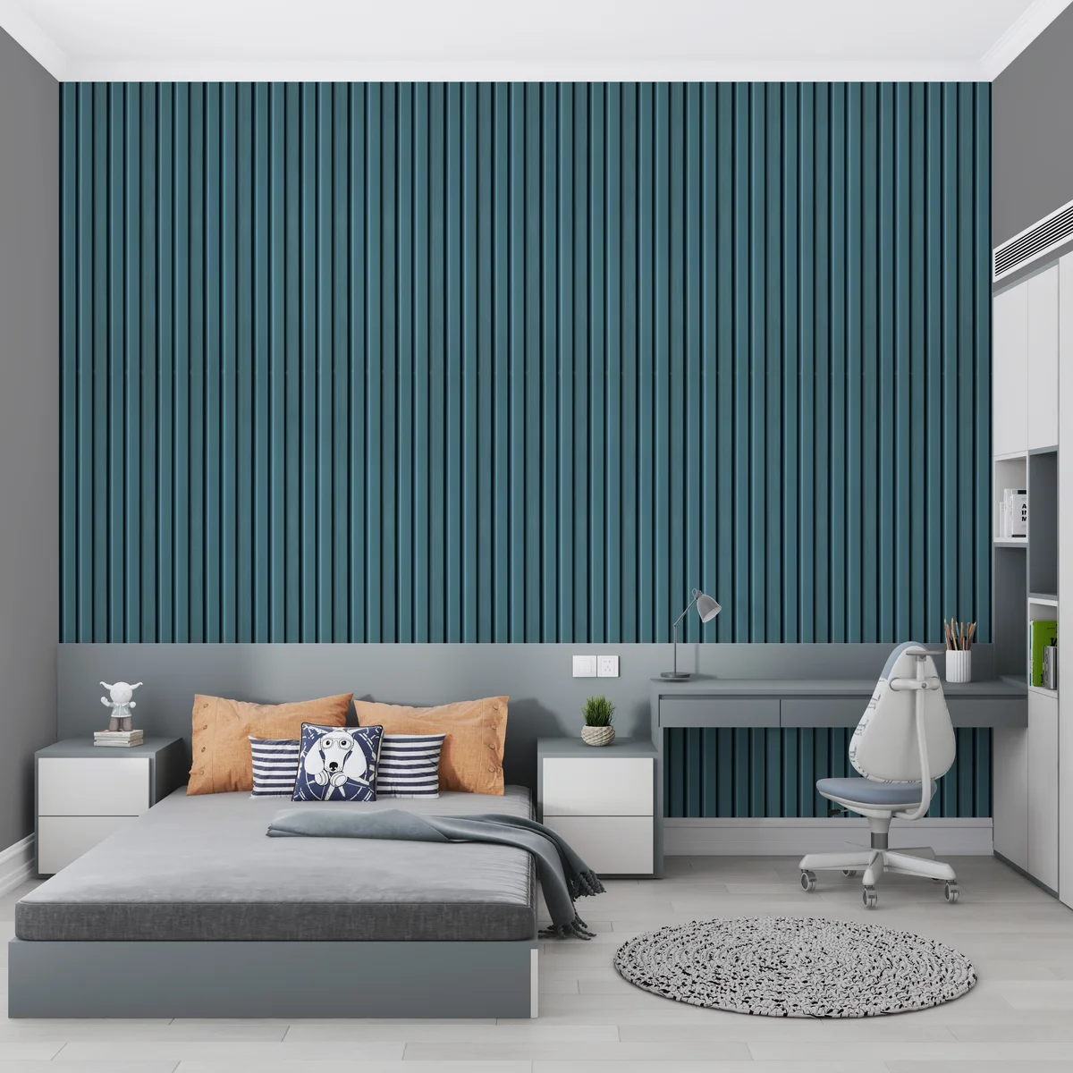 Zurich Interior Decorative Charcoal Louvers Panel/Planks 8 Feet * 5 Inch - LS 6005