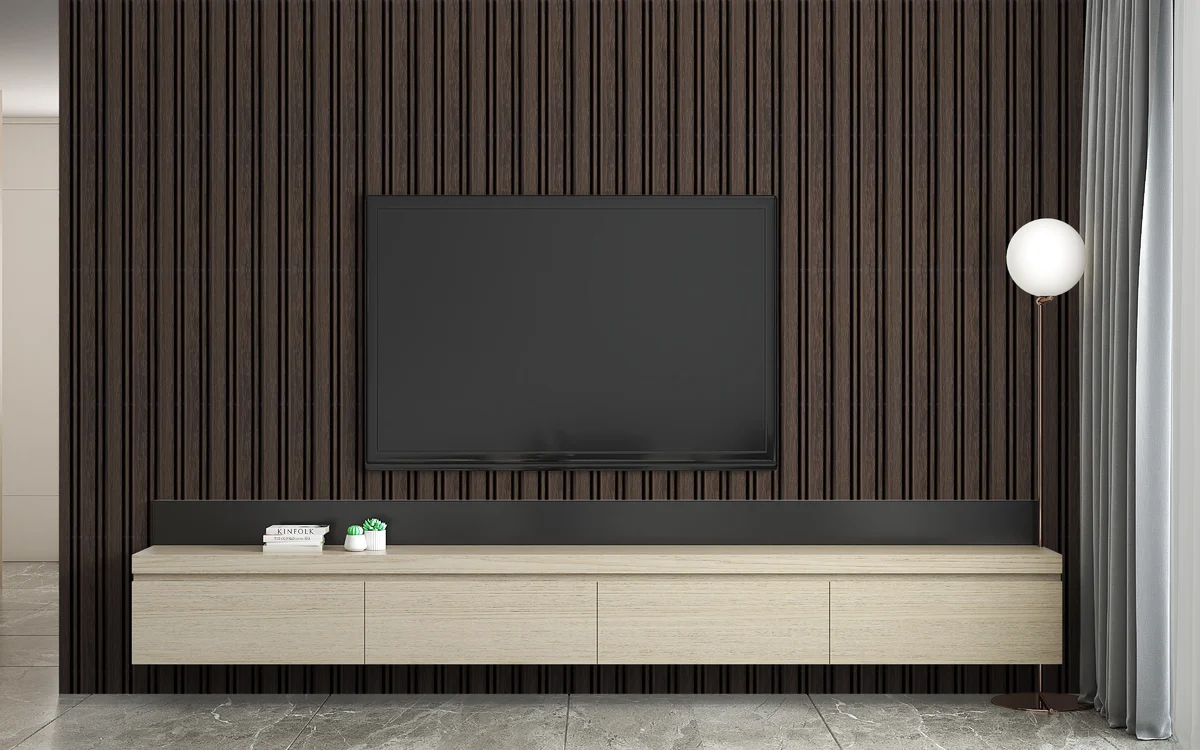 Zurich Interior Decorative Charcoal Louvers Panel/Planks 8 Feet * 5 Inch - LS 6051