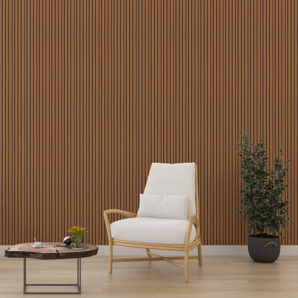 Zurich Interior Decorative Charcoal Louvers Panel/Planks 8 Feet * 5 Inch - LS 6151