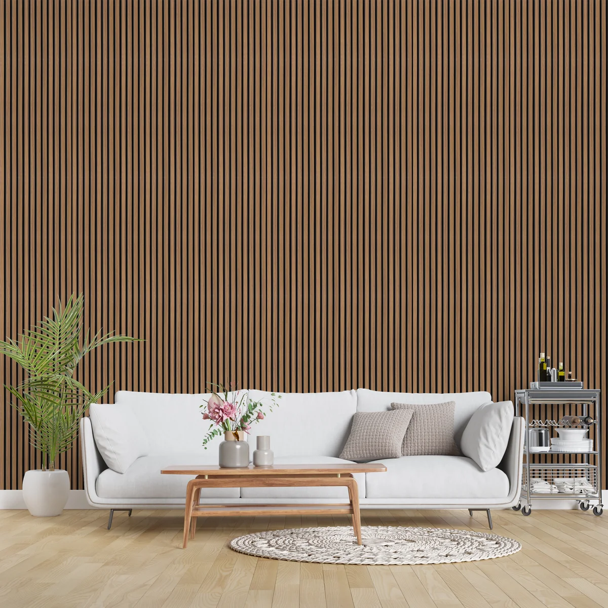 Zurich Interior Decorative Charcoal Louvers Panel/Planks 8 Feet * 5 Inch - LS 6165