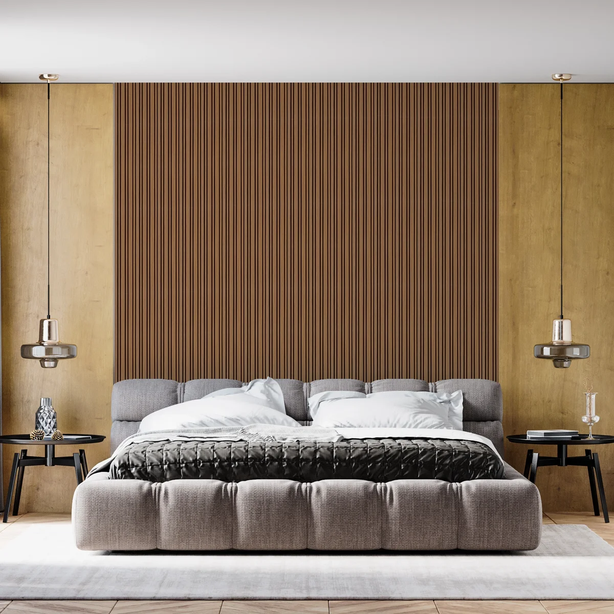 Zurich Interior Decorative Charcoal Louvers Panel/Planks 8 Feet * 5 Inch - LS 6171