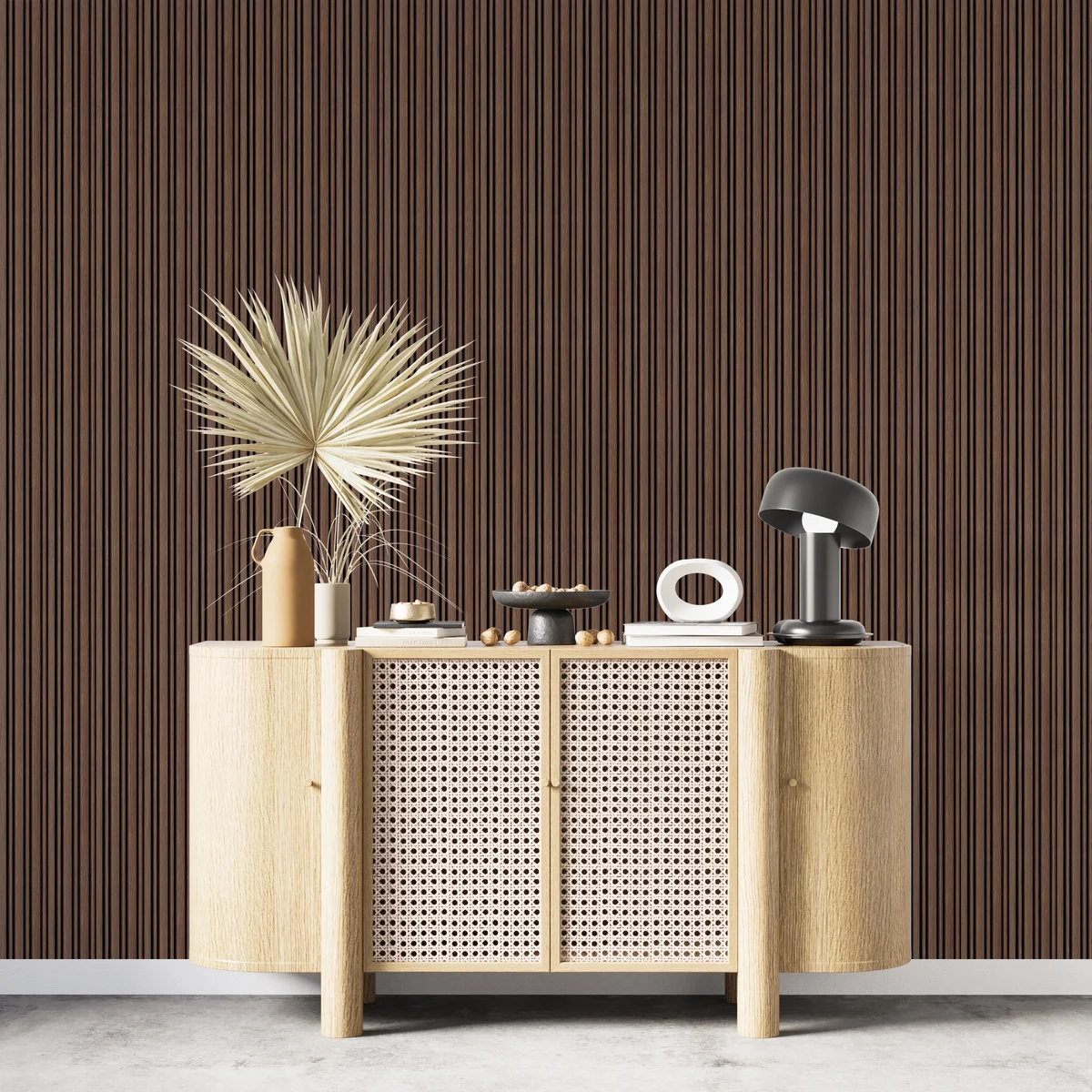 Zurich Interior Decorative Charcoal Louvers Panel/Planks 8 Feet * 5 Inch - LS 6173