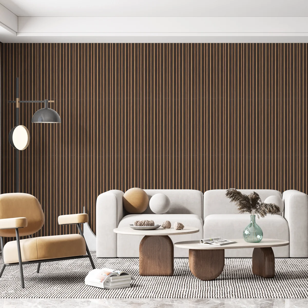 Zurich Interior Decorative Charcoal Louvers Panel/Planks 8 Feet * 5 Inch - LS 6175