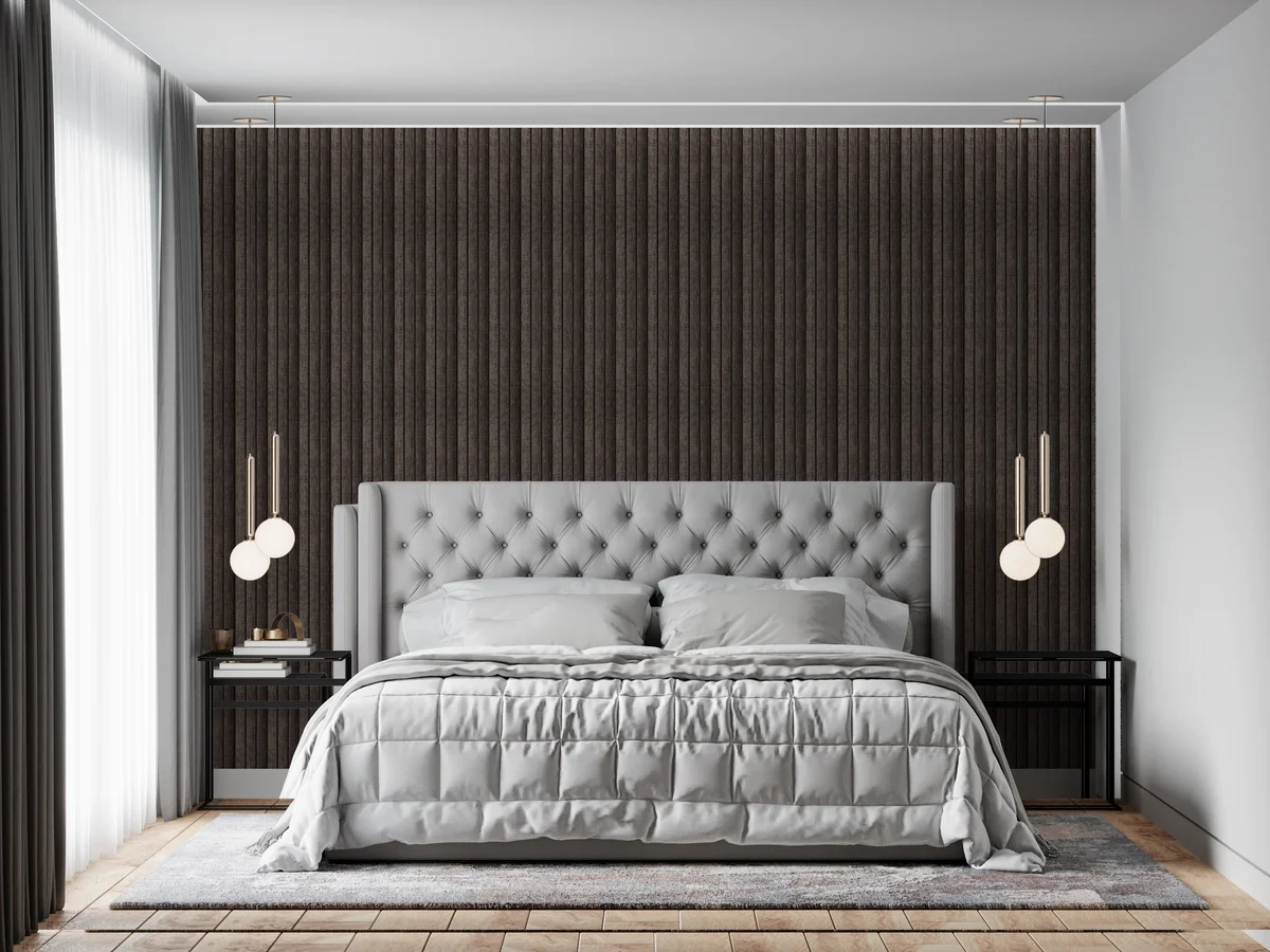 Zurich Interior Decorative Charcoal Louvers Panel/Planks 8 Feet * 5 Inch - LS 6253