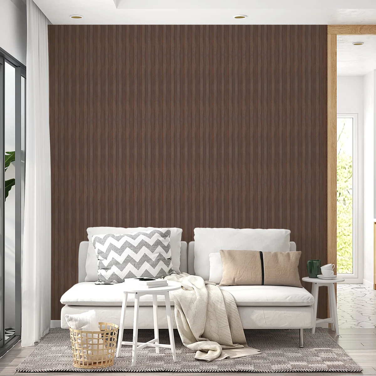 Zurich Interior Decorative Charcoal Louvers Panel/Planks 8 Feet * 5 Inch - LS 6254