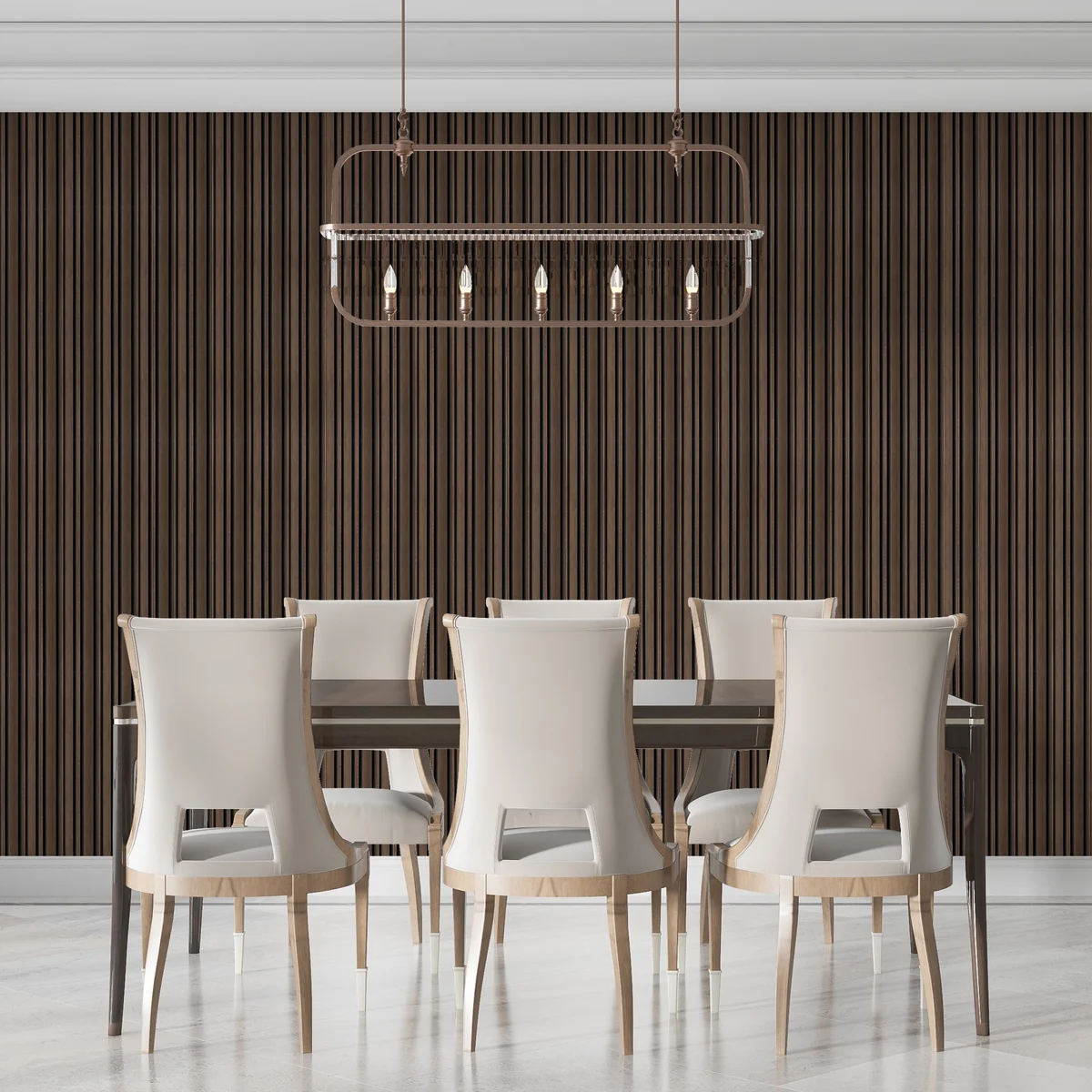 Zurich Interior Decorative Charcoal Louvers Panel/Planks 8 Feet * 5 Inch - LS 6103