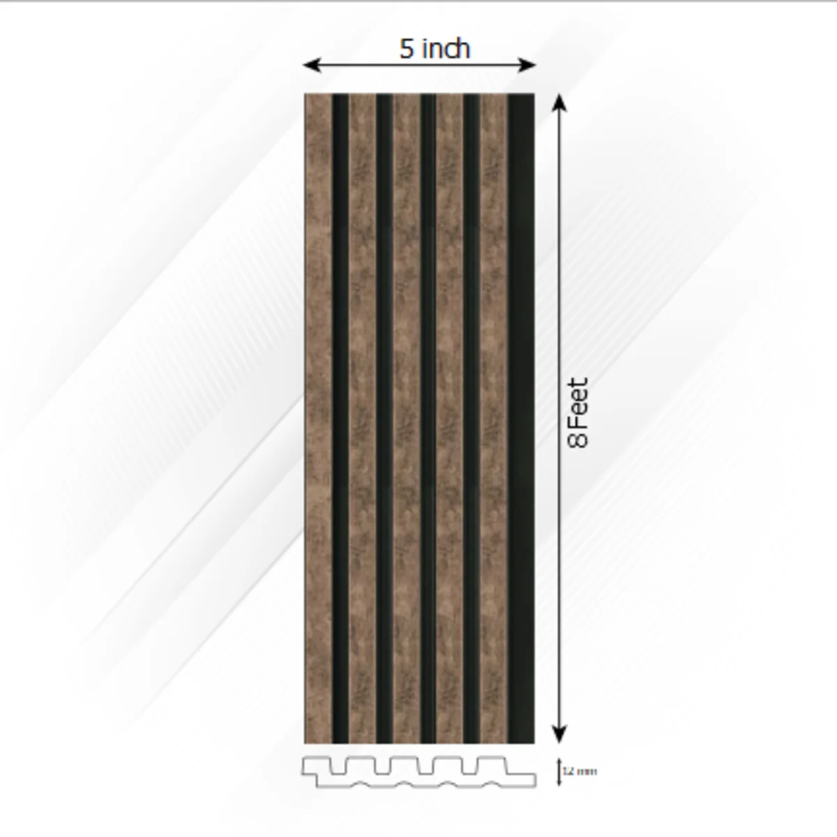 Ventura Decorative Louvers Panel/Planks 8 Feet * 5 Inch - JAVA 6604