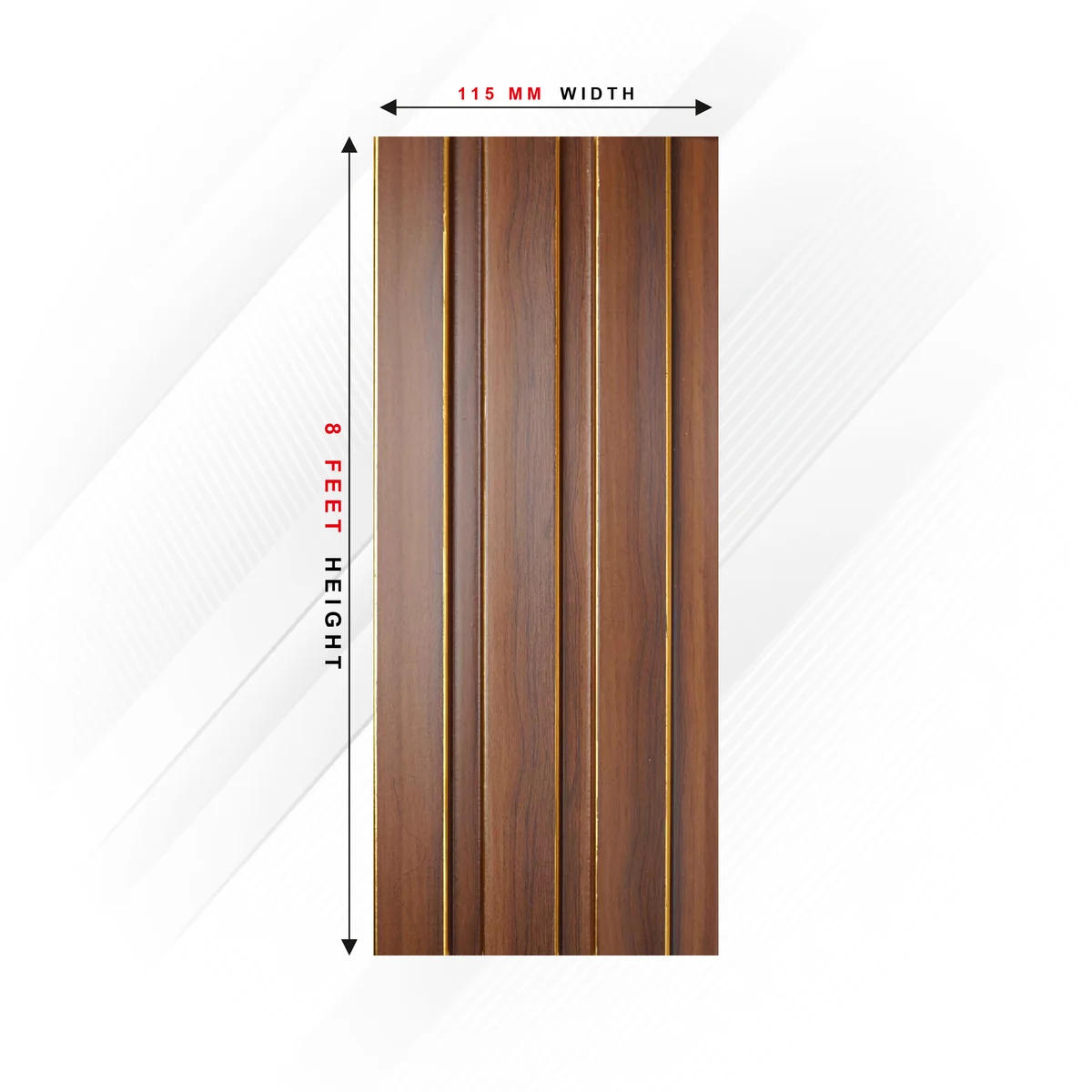 Ciscon PVC Wall Panel Louvers Panel/Planks 8 Feet * 5 Inch - CC 206 PR