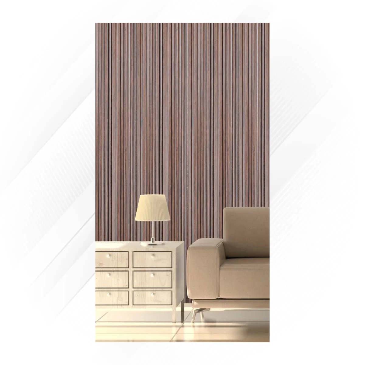 Ciscon PVC Wall Panel Louvers Panel/Planks 8 Feet * 4 Inch - CC 5006