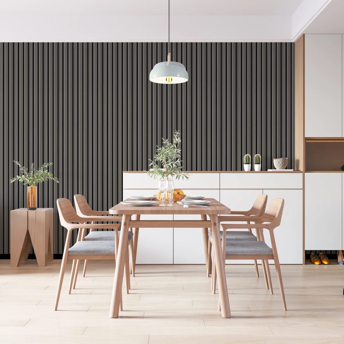 Zurich Interior Decorative Charcoal Louvers Panel/Planks 8 Feet * 5 Inch - LS 6002
