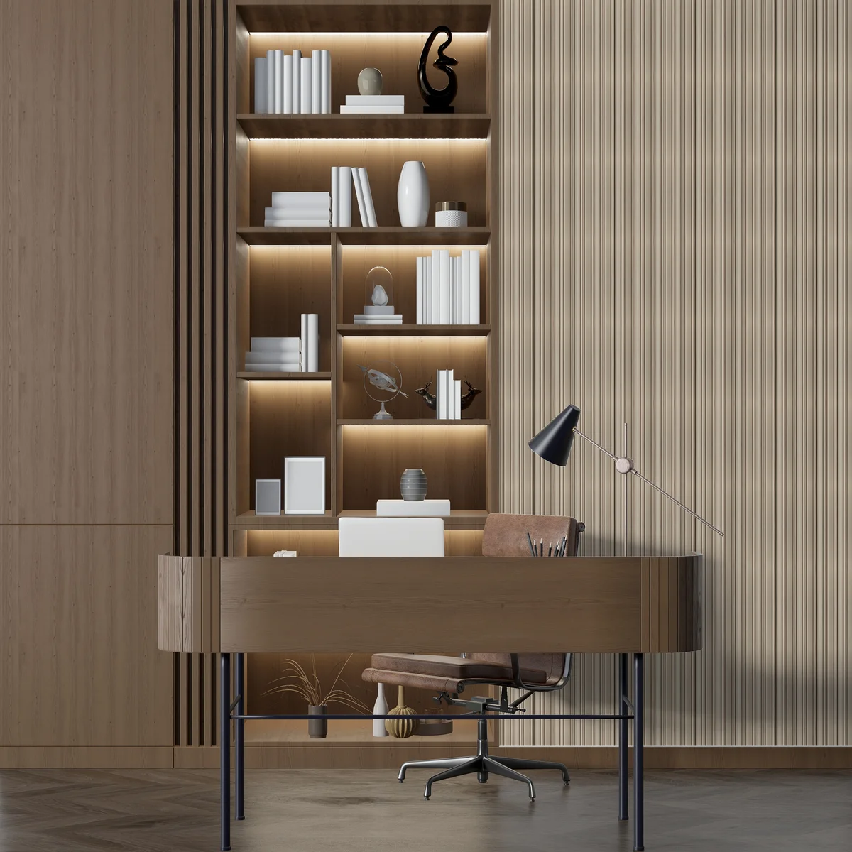 Zurich Interior Decorative Charcoal Louvers Panel/Planks 8 Feet * 5 Inch - LS 6104