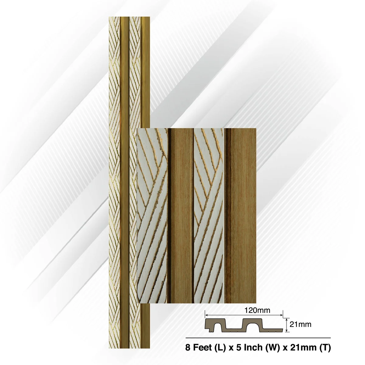 Ventura Decorative Vol 2 Louvers Panel/Planks 8 Feet * 5 Inch - ZEBRA 4701