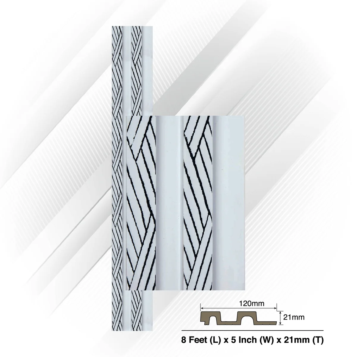Ventura Decorative Vol 2 Louvers Panel/Planks 8 Feet * 5 Inch - ZEBRA 4702