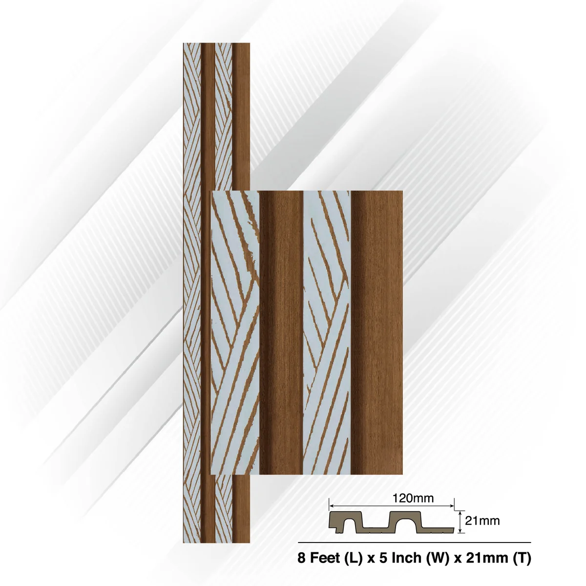 Ventura Decorative Vol 2 Louvers Panel/Planks 8 Feet * 5 Inch - ZEBRA 4703