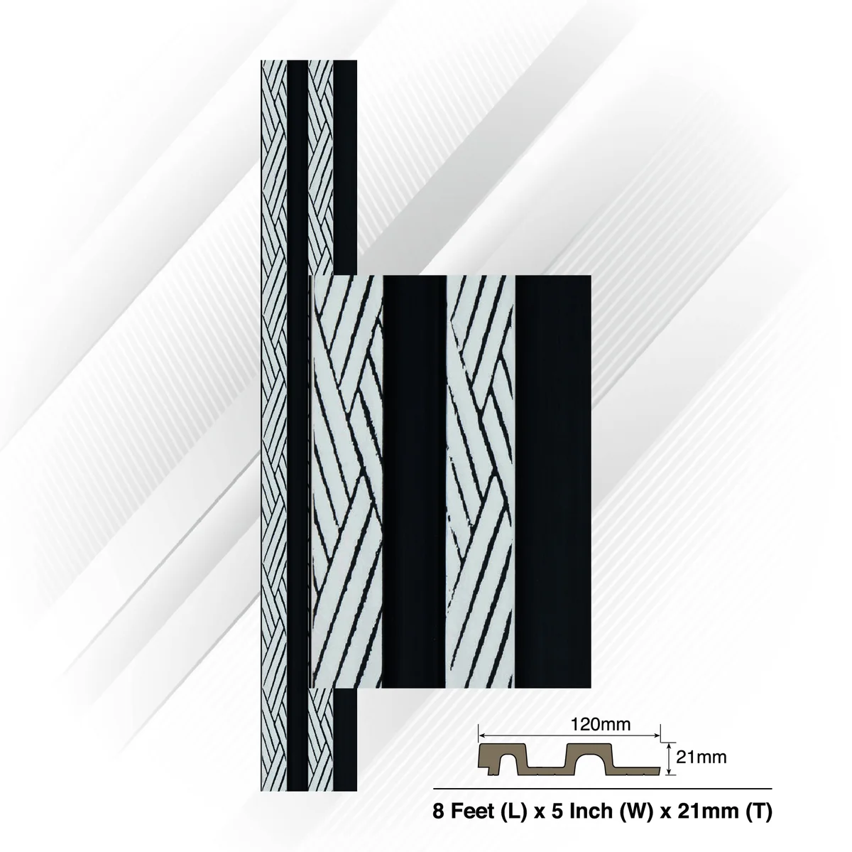 Ventura Decorative Vol 2 Louvers Panel/Planks 8 Feet * 5 Inch - ZEBRA 4704