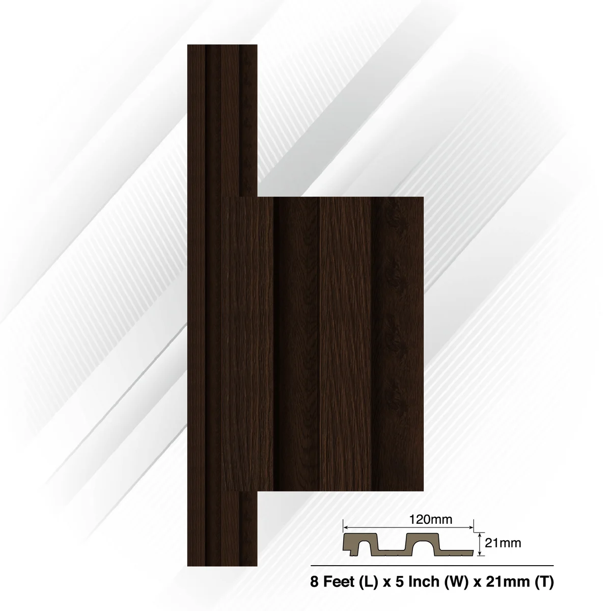 Ventura Decorative Vol 2 Louvers Panel/Planks 8 Feet * 5 Inch - ZEBRA 4706