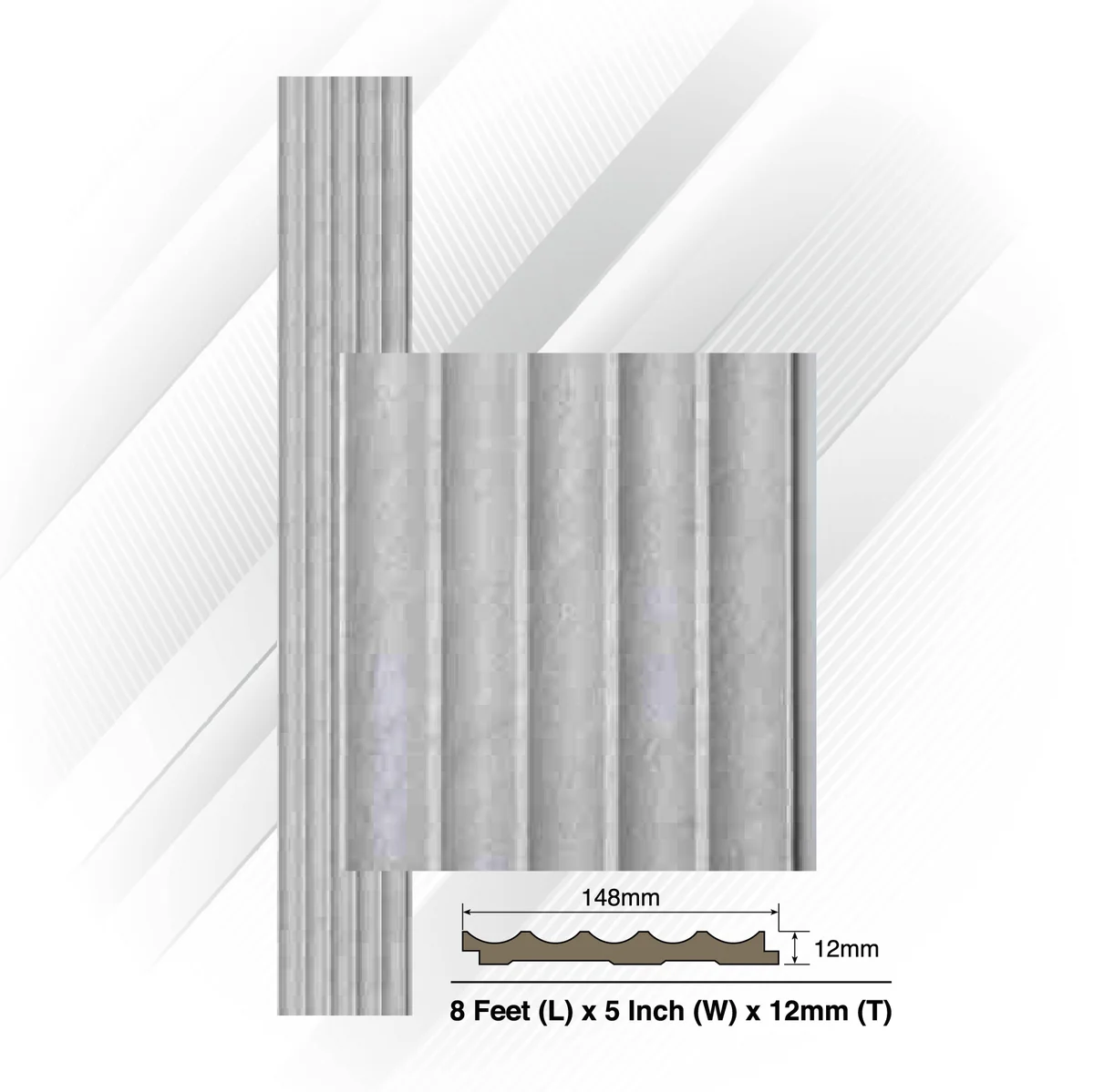 Ventura Decorative Vol 2 Louvers Panel/Planks 8 Feet * 5 Inch - SONATA 7707