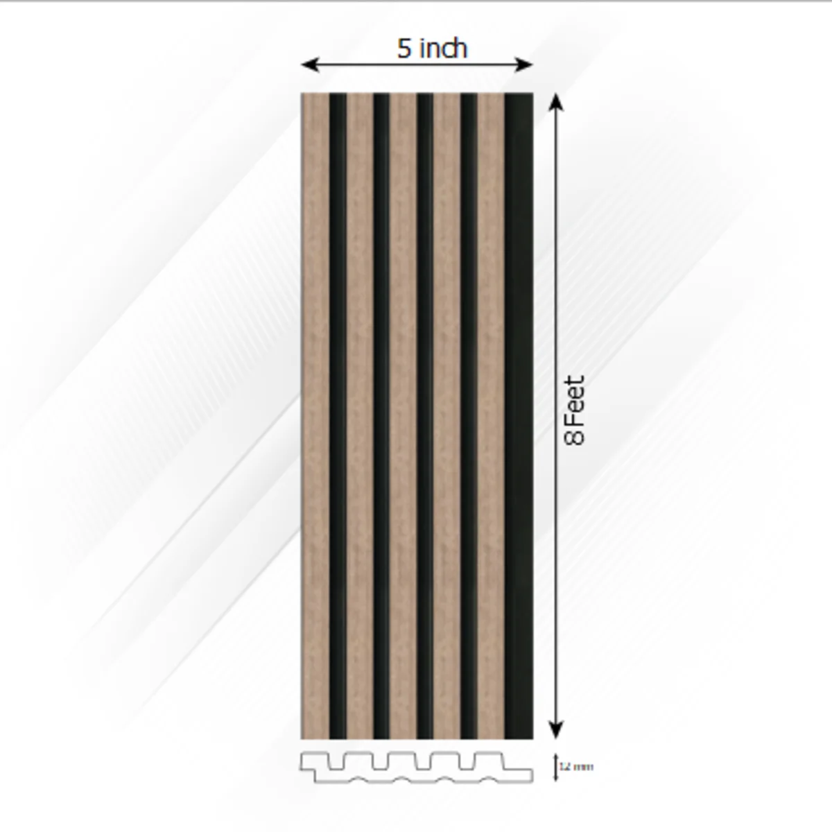 Ventura Decorative Louvers Panel/Planks 8 Feet * 5 Inch - JAVA 6606