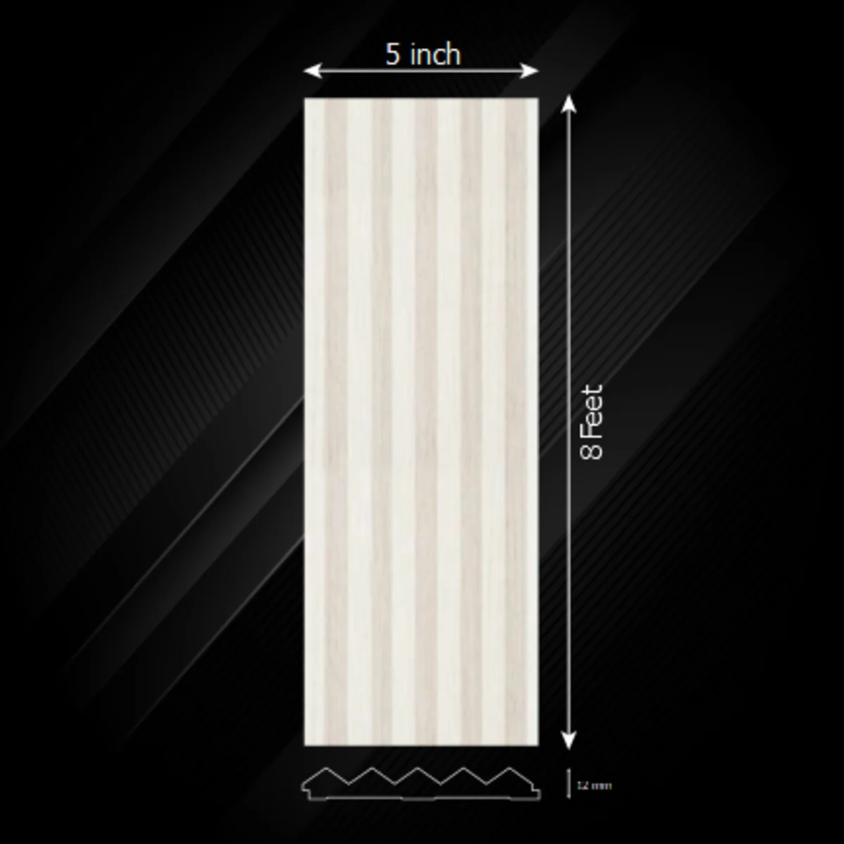 Ventura Decorative Louvers Panel/Planks 8 Feet * 5 Inch - TREND 7403