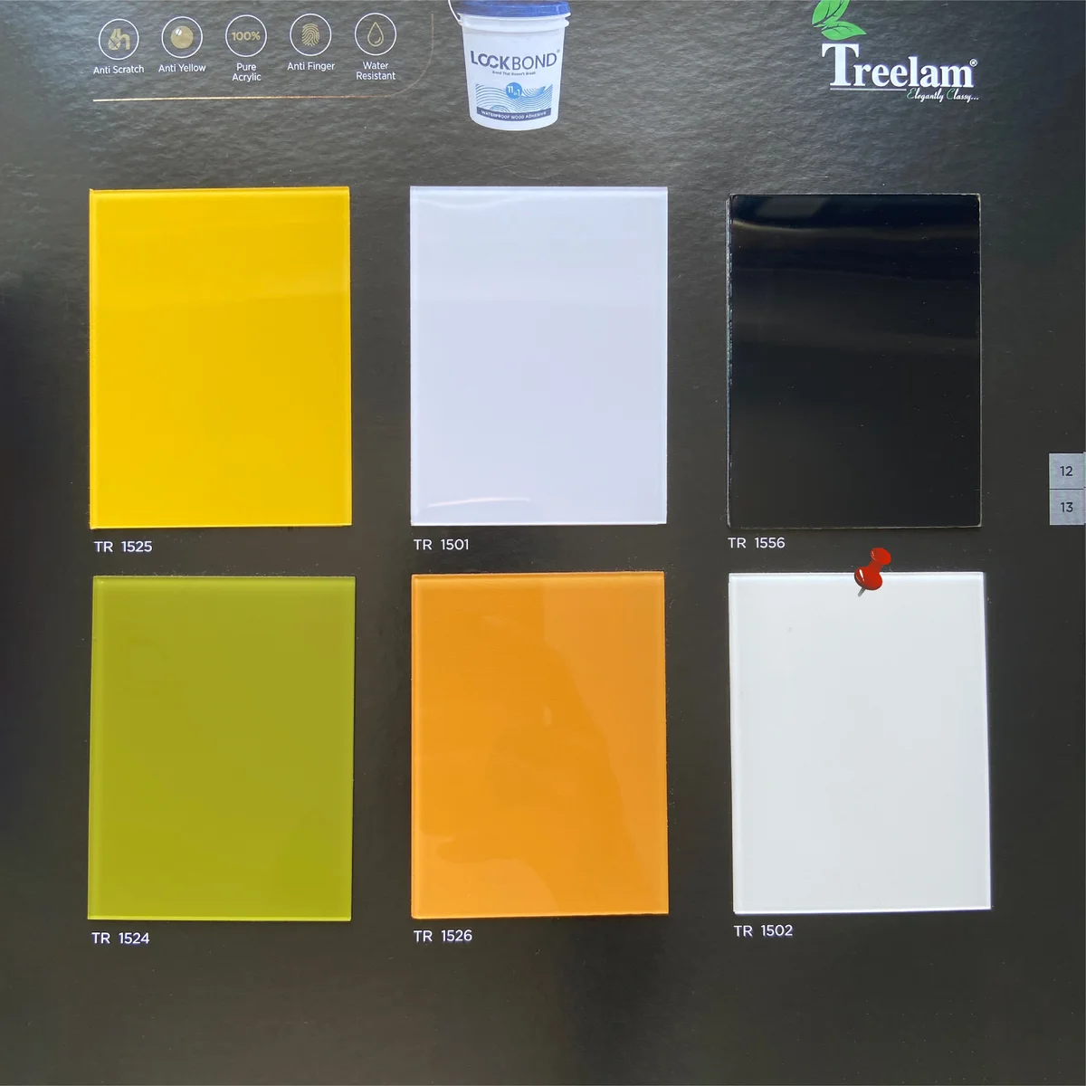 Treelam Ontari 1.5 MM Plain Solid Colors Glossy Acrylic Laminates (Mica/Sunmica) - TR 1502