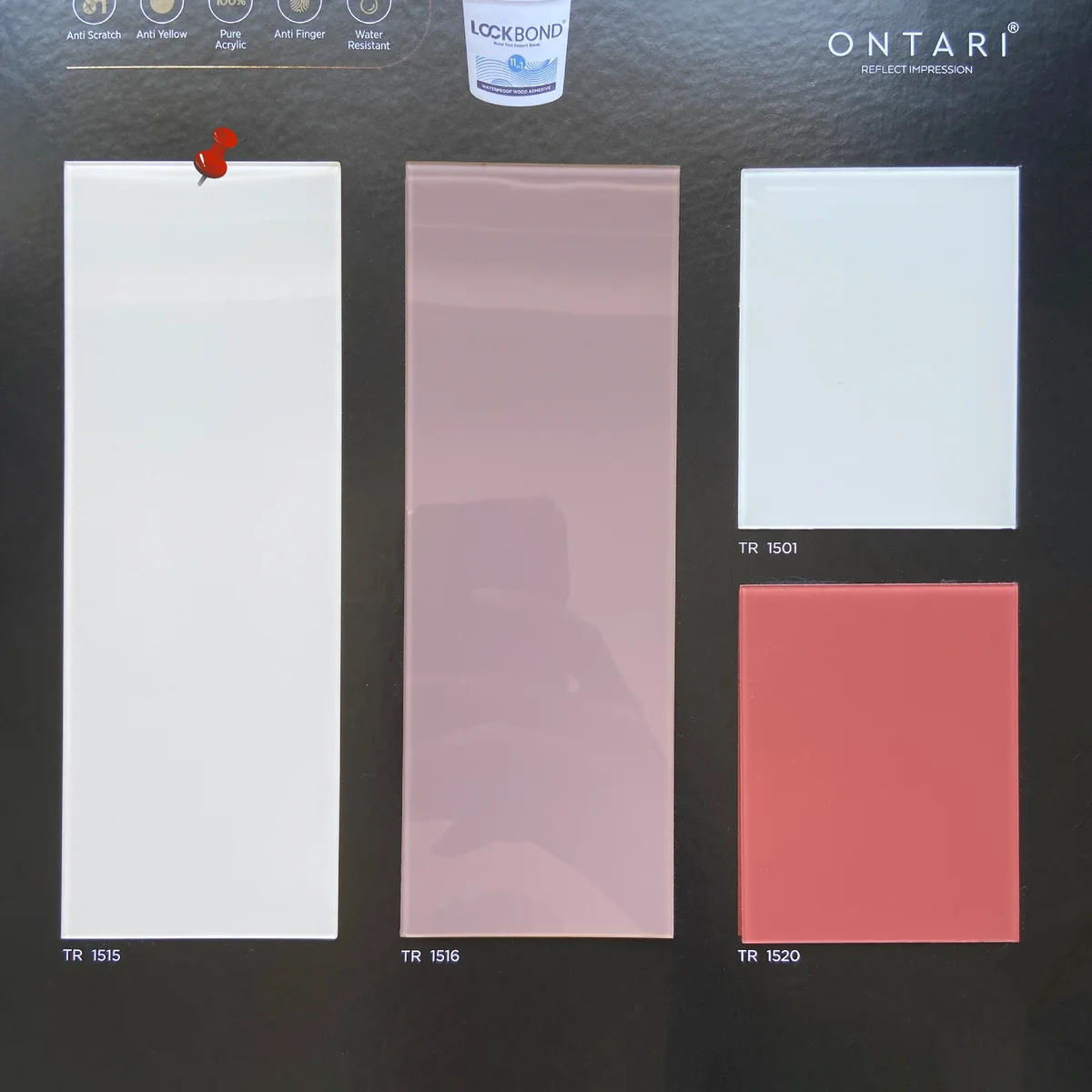 Treelam Ontari 1.5 MM Plain Solid Colors Glossy Acrylic Laminates (Mica/Sunmica) - TR 1515