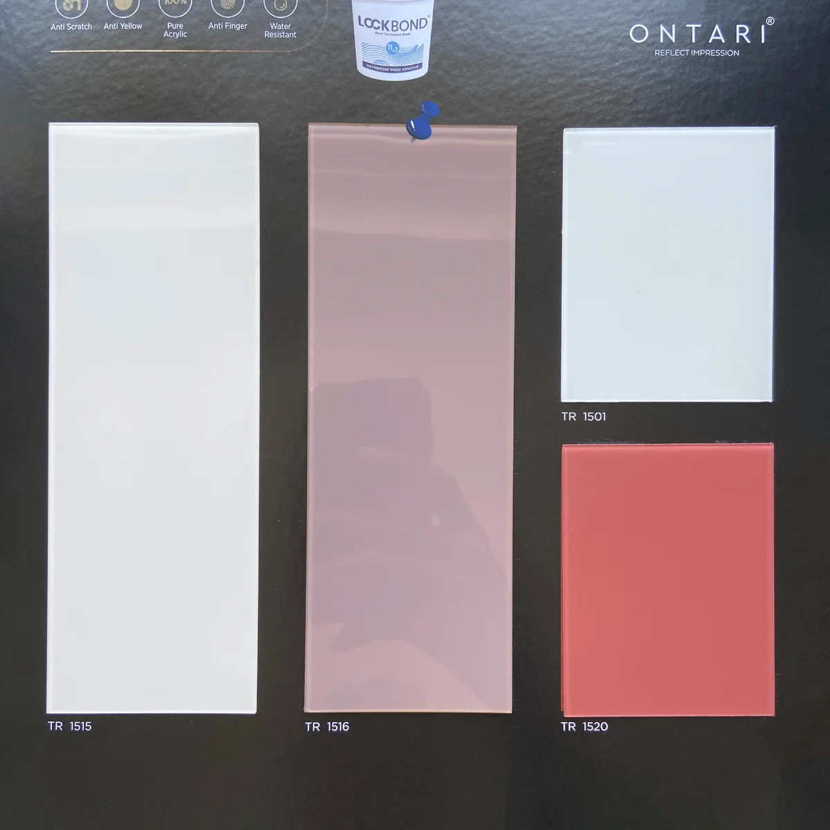 Treelam Ontari 1.5 MM Plain Solid Colors Glossy Acrylic Laminates (Mica/Sunmica) - TR 1516