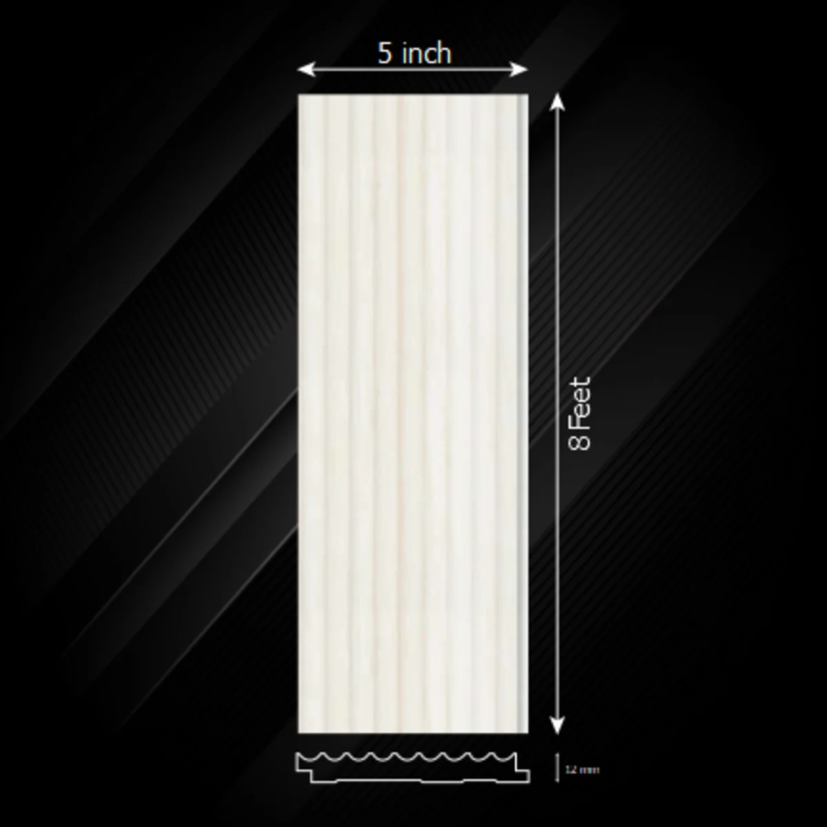 Ventura Decorative Louvers Panel/Planks 8 Feet * 5 Inch - WAVE 7601