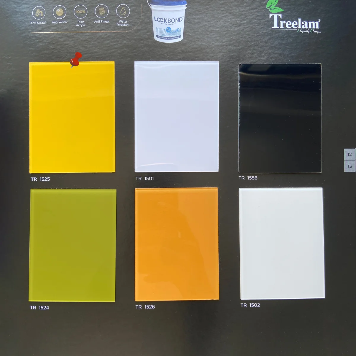 Treelam Ontari 1.5 MM Plain Solid Colors Glossy Acrylic Laminates (Mica/Sunmica) - TR 1525