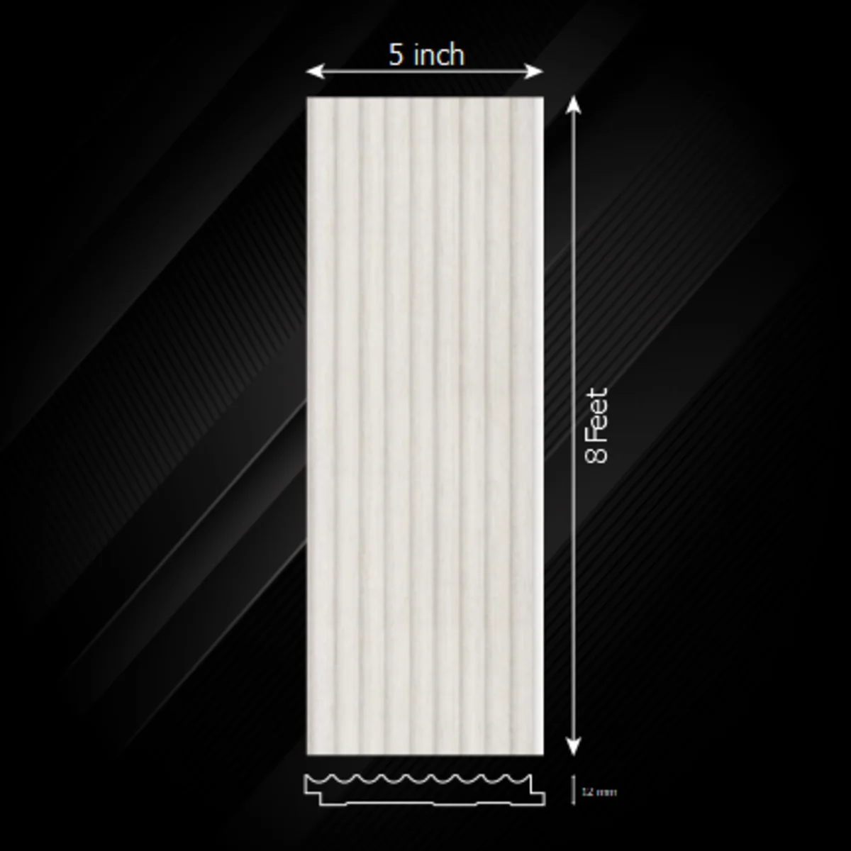 Ventura Decorative Louvers Panel/Planks 8 Feet * 5 Inch - WAVE 7602