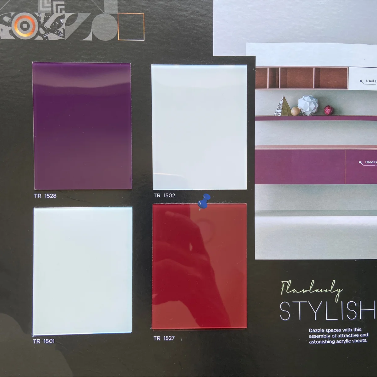Treelam Ontari 1.5 MM Plain Solid Colors Glossy Acrylic Laminates (Mica/Sunmica) - TR 1527