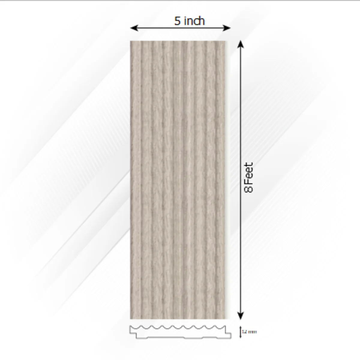 Ventura Decorative Louvers Panel/Planks 8 Feet * 5 Inch - WAVE 7603