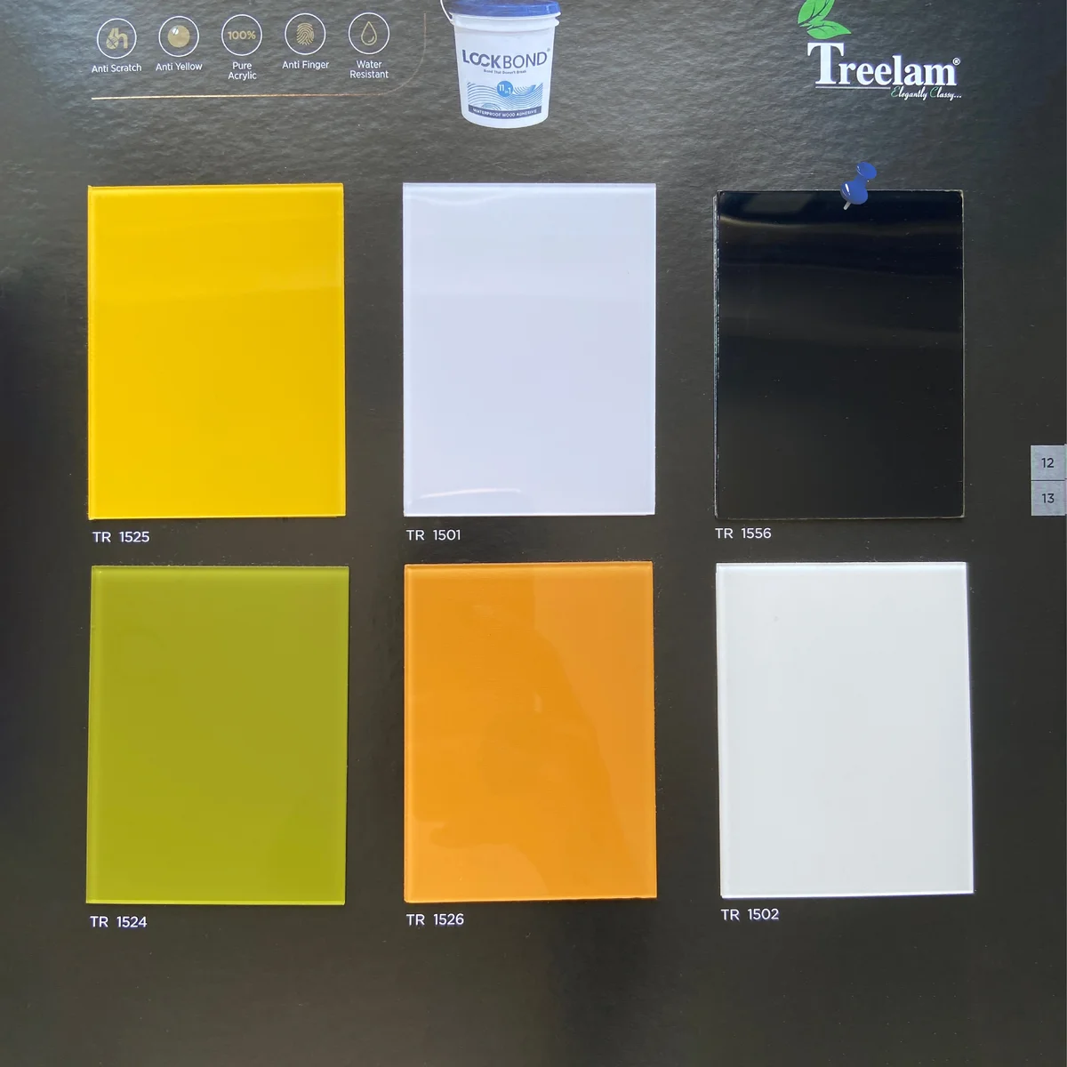 Treelam Ontari 1.5 MM Plain Solid Colors Glossy Acrylic Laminates (Mica/Sunmica) - TR 1556